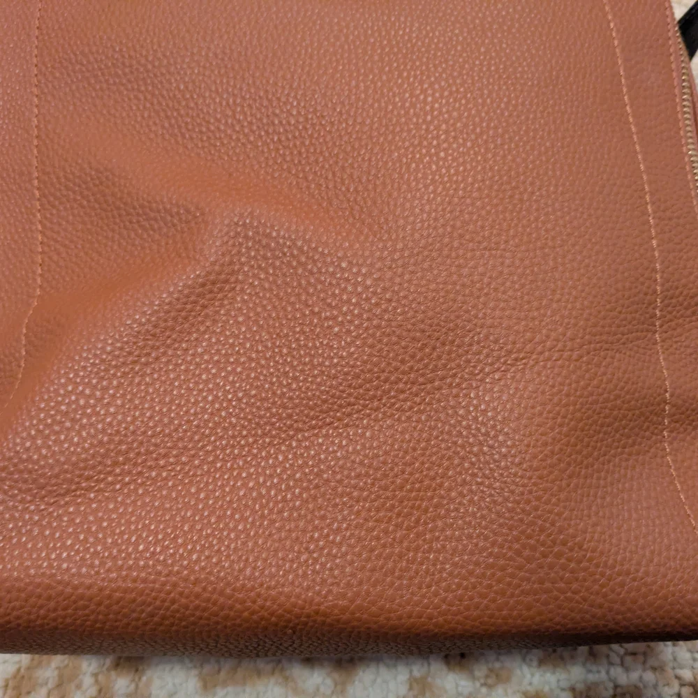 Roolee Caramel Leather Front Zip Backpack Purse
